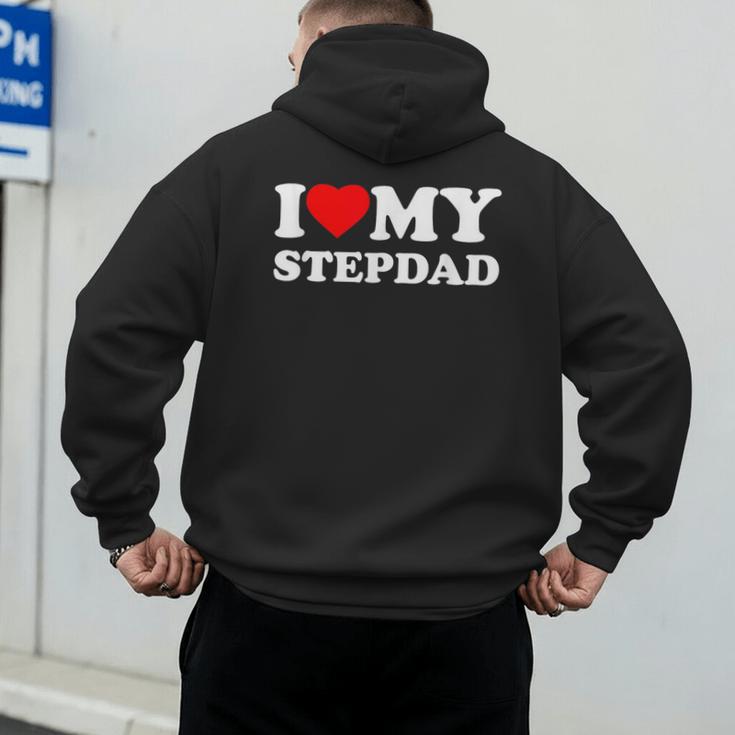 I Love My Step-Dad Heart Family Grandpa StepDad Bonus Dad Men's Hoodie Back Print I Love My Step-Dad Heart Family Grandpa StepDad Bonus Dad Men's Hoodie Back Print