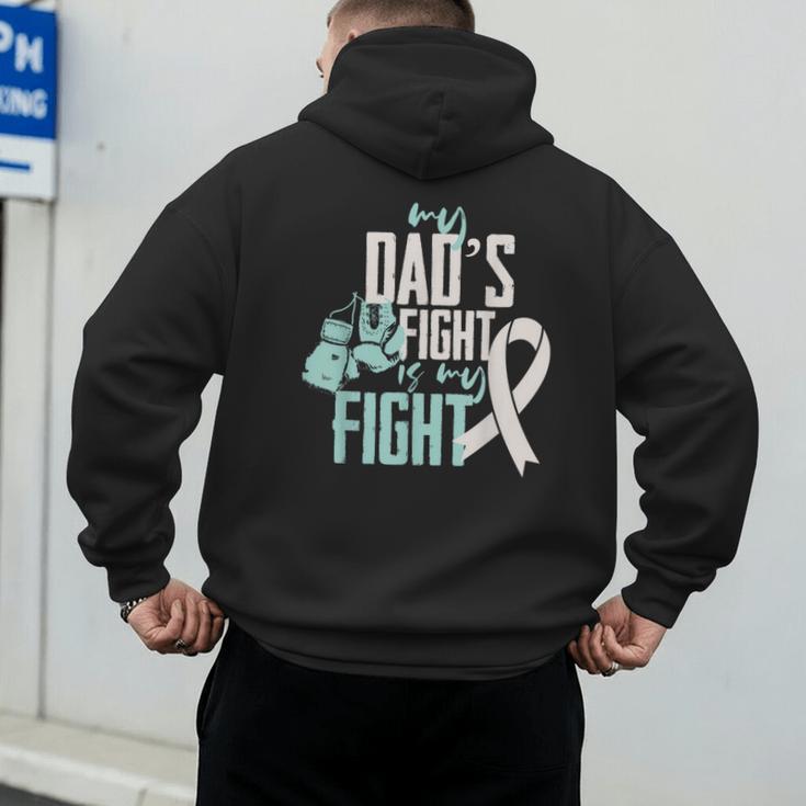 Lung Cancer Dad Ribbon Men's Hoodie Back Print