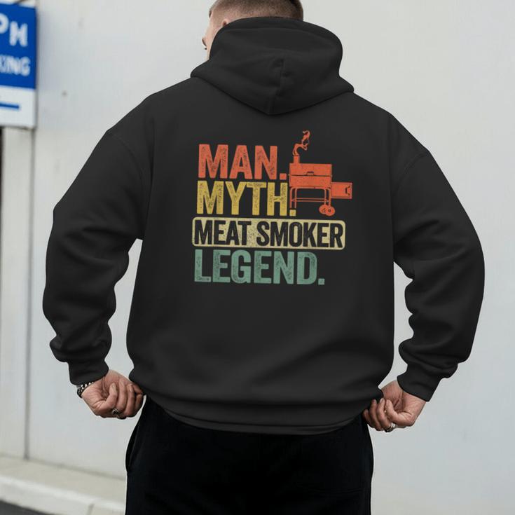 Man Myth Meat Smoker Legend Dad Grillfather BBQ Meat Smoking Men's Hoodie Back Print