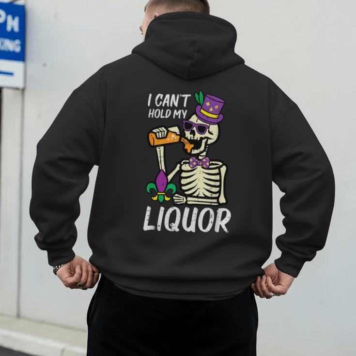 Mardi Gras Skeleton Cant Hold My Carnival Team Dad Men Men's Hoodie Back Print