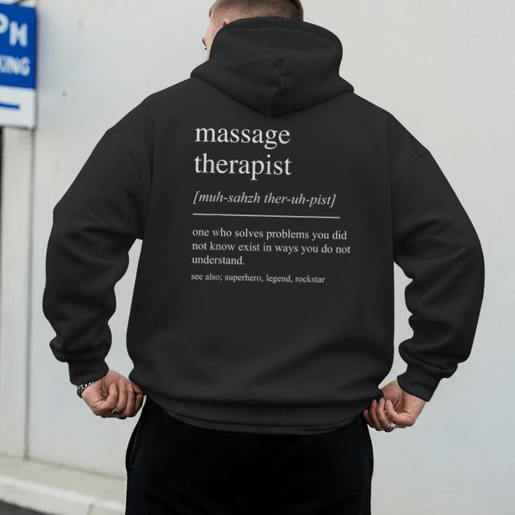 Massage Therapist Definition Women Mom Dad Men's Hoodie Back Print