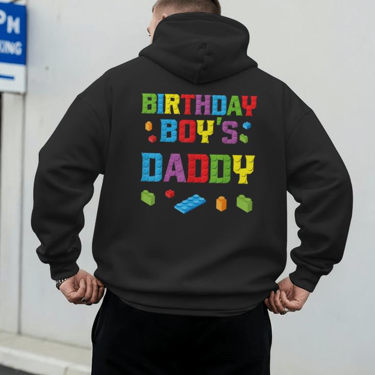 Master Builder Birthday Boy's Daddy Building Bricks Blocks Men's Hoodie Back Print