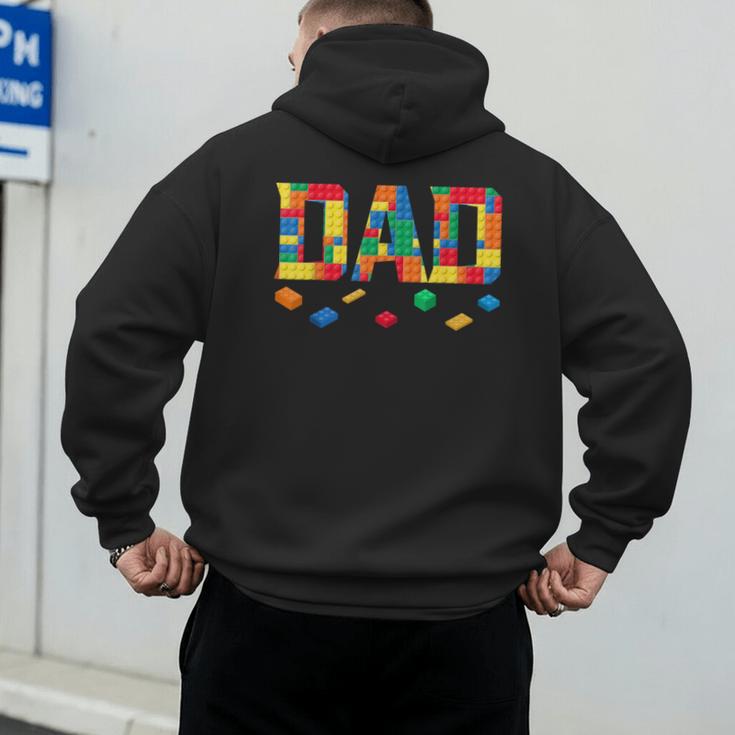Master Builder Dad Birthday Boy Building Bricks Blocks Daddy Men's Hoodie Back Print