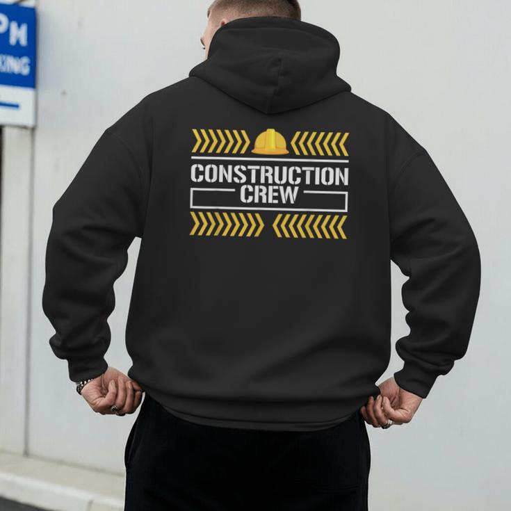 Matching Boys And Dad Mom Construction Digger Birthday Party Men's Hoodie Back Print