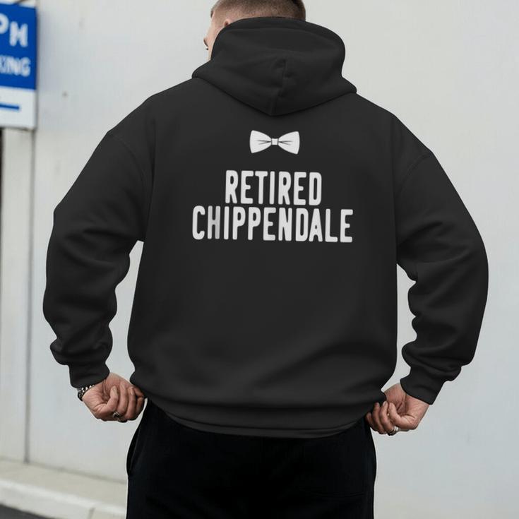 Men Dad Bod Joke Ex Male Dancer Humor Retired Chippendale Men's Hoodie Back Print