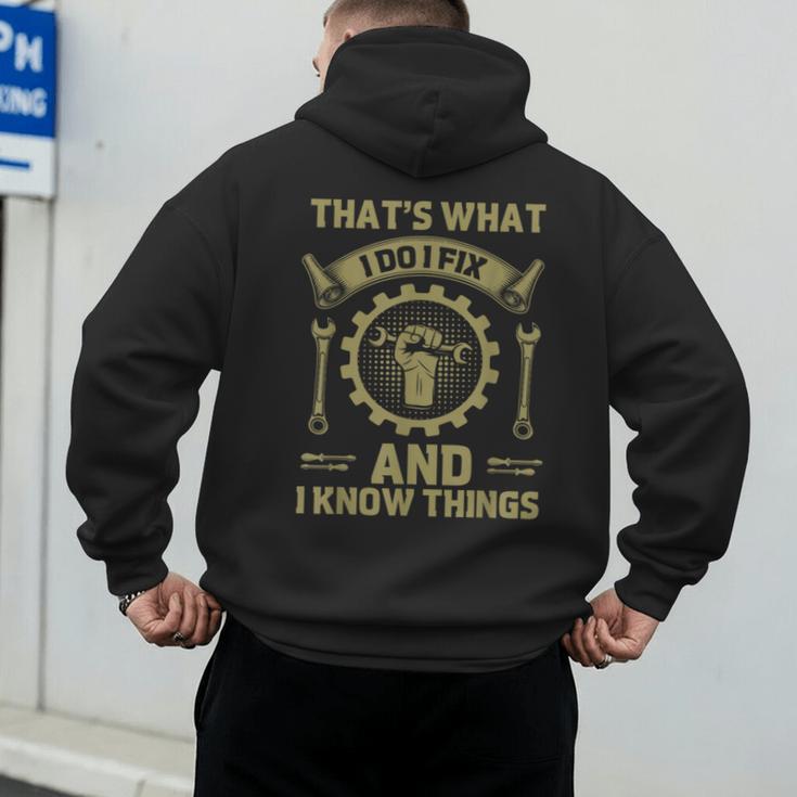 Men Dad That's What I Do I Fix Stuff And I Know Things Men's Hoodie Back Print Men Dad That's What I Do I Fix Stuff And I Know Things Men's Hoodie Back Print