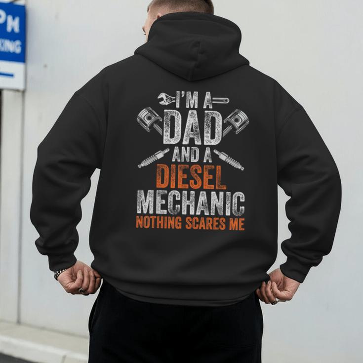 For Men Father's Day Halloween Diesel Mechanic Dad Men's Hoodie Back Print