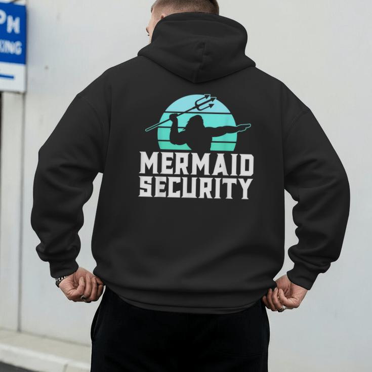 Mermaid Security Shirt Boys Swimmer Dad Merdad Trident Men's Hoodie Back Print