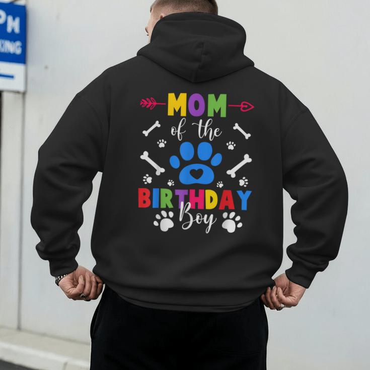Mom And Dad Mom Of The Birthday Boy Dog Paw Family Matching Men's Hoodie Back Print