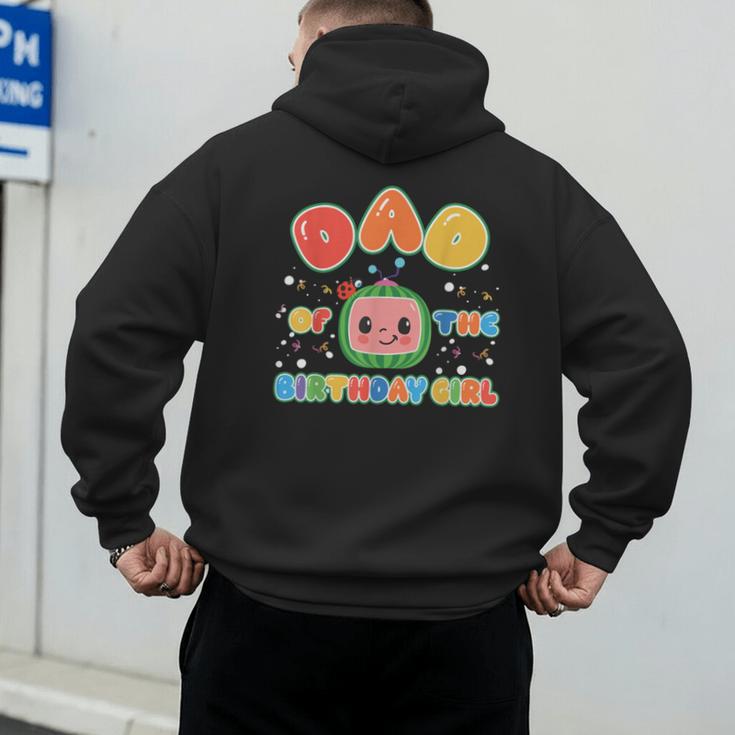 Mom And Dad Of The Birthday Girl Melon Family Matching Men's Hoodie Back Print
