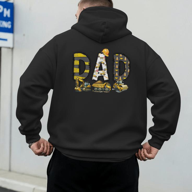 Mom And Dad Construction Birthday Boys Toddler Kids Family Men's Hoodie Back Print