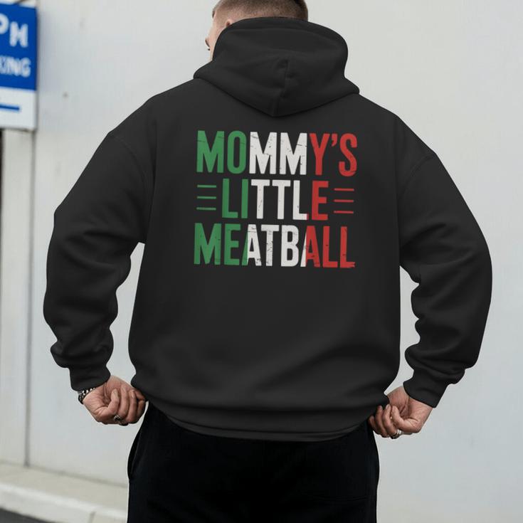 Mommy's Little Meatball Italian Quote Family Dad Mom Kids Men's Hoodie Back Print