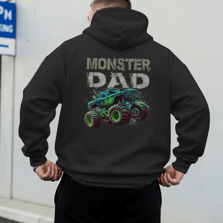 Monster Truck Dad Family Matching Monster Truck Lovers Men's Hoodie Back Print