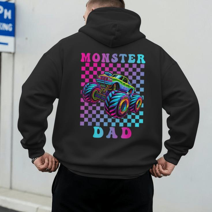 Monster Truck Dad Family Matching Shirt Truck Lovers Men's Hoodie Back Print