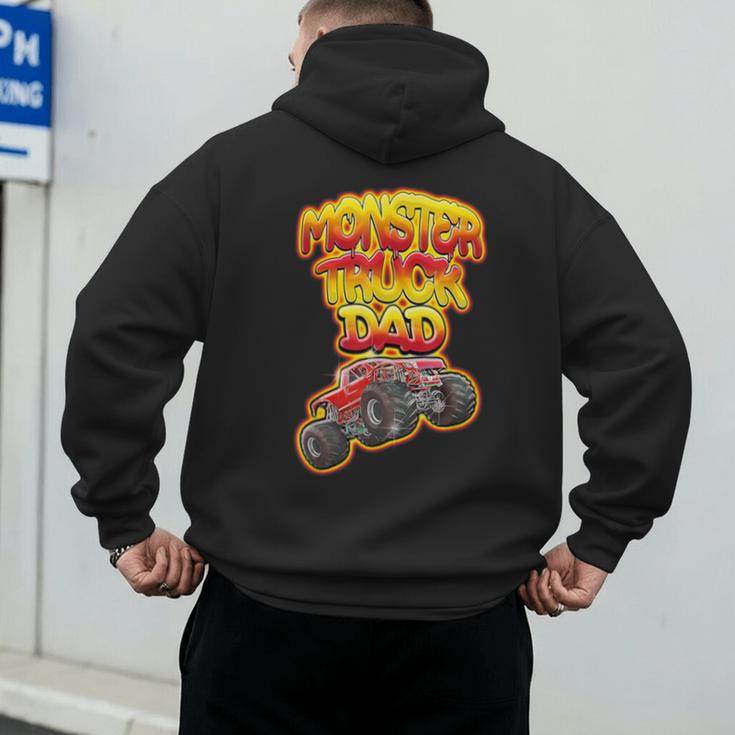 Monster Truck Dad Hot Red Graffiti Style Men's Hoodie Back Print Monster Truck Dad Hot Red Graffiti Style Men's Hoodie Back Print