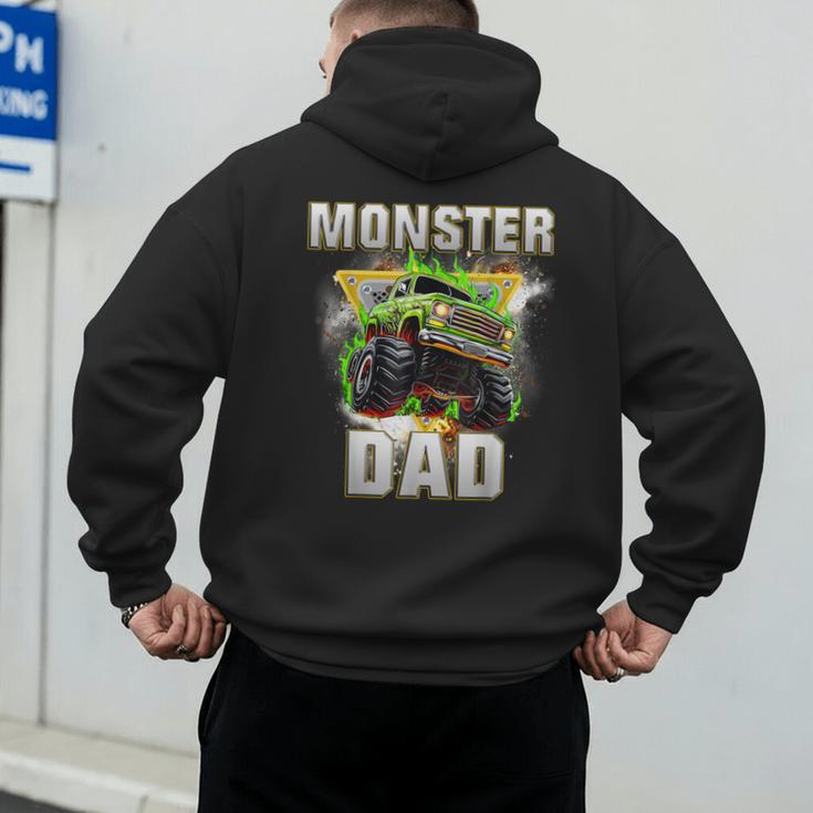 Monster Truck Dad Monster Truck Are My Jam Adults Kids Men's Hoodie Back Print