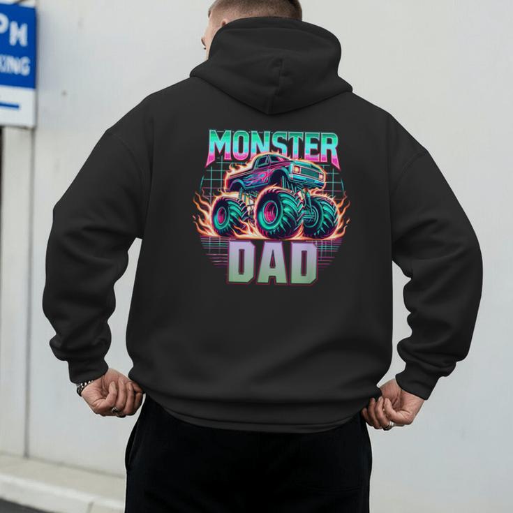 Monster Truck Dad Monster Truck Are My Jam Truck Lovers Men's Hoodie Back Print