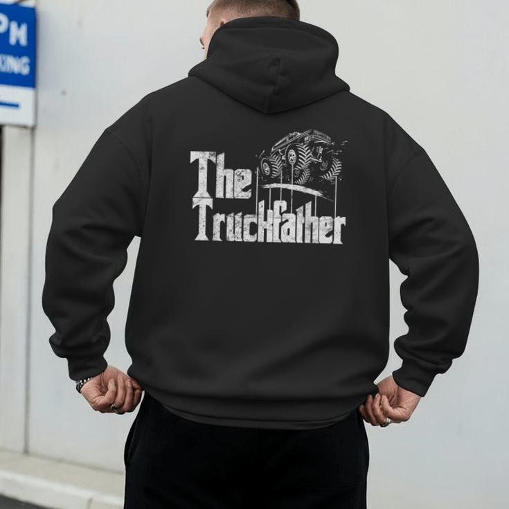Monster Truck Jam Truckfather Dad Father UTE Pickup Men's Hoodie Back Print