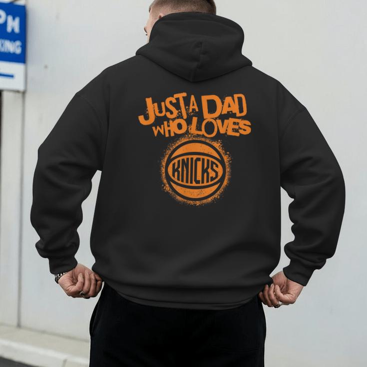 NBA New York Knicks Father's Day Just A Dad Who Loves Men's Hoodie Back Print