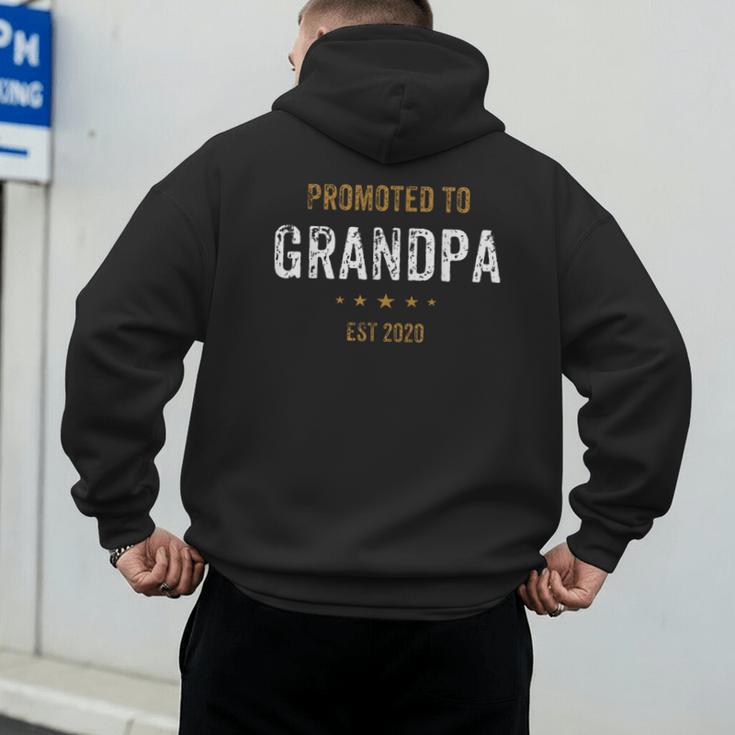 New For Dad Promoted To Grandpa Est 2020 Men's Hoodie Back Print
