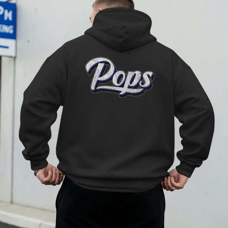 New Grandpa For Dad Called Pops Men's Hoodie Back Print