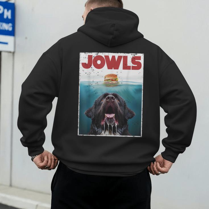 Newfoundland Dog Newfie Lab Jowls Burger Dog Mom Dad Men's Hoodie Back Print