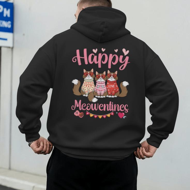 Norwegian Forest Cat Happy Meowentines Valentine Dad Mom Men's Hoodie Back Print Norwegian Forest Cat Happy Meowentines Valentine Dad Mom Men's Hoodie Back Print