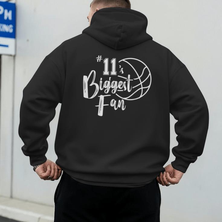 Number 11's Biggest Fan Shirt Basketball Player Mom Dad Men's Hoodie Back Print