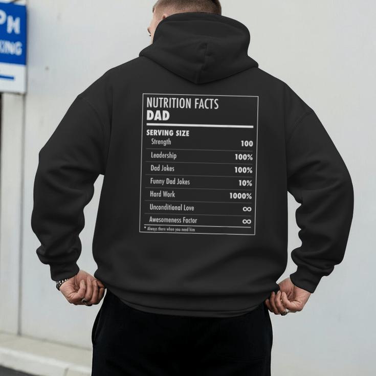 Nutrition Facts Dad Father's Day Shirt For Men Dad Men's Hoodie Back Print