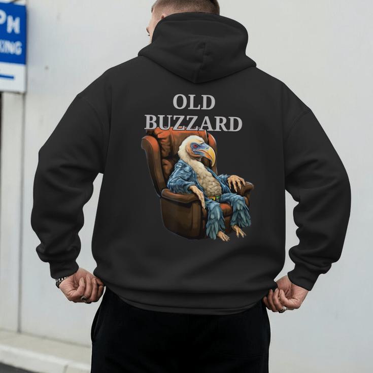 Old Buzzard Bird Old Man Grandpa Recliner Dads Joke Men's Hoodie Back Print