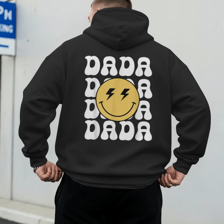 One Happy Family Birthday Matching Apparel Dada One Happy Dude Birthday Theme Family Matching Adult Child Short Sleeve Crew Neck Classic Fit Polyester 50 Cotton 50 Men's Hoodie Back Print