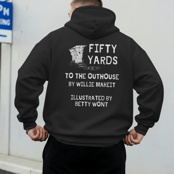 Outhouse Dad Guy Pun Humor Redneck Potty Joke Gag Men's Hoodie Back Print