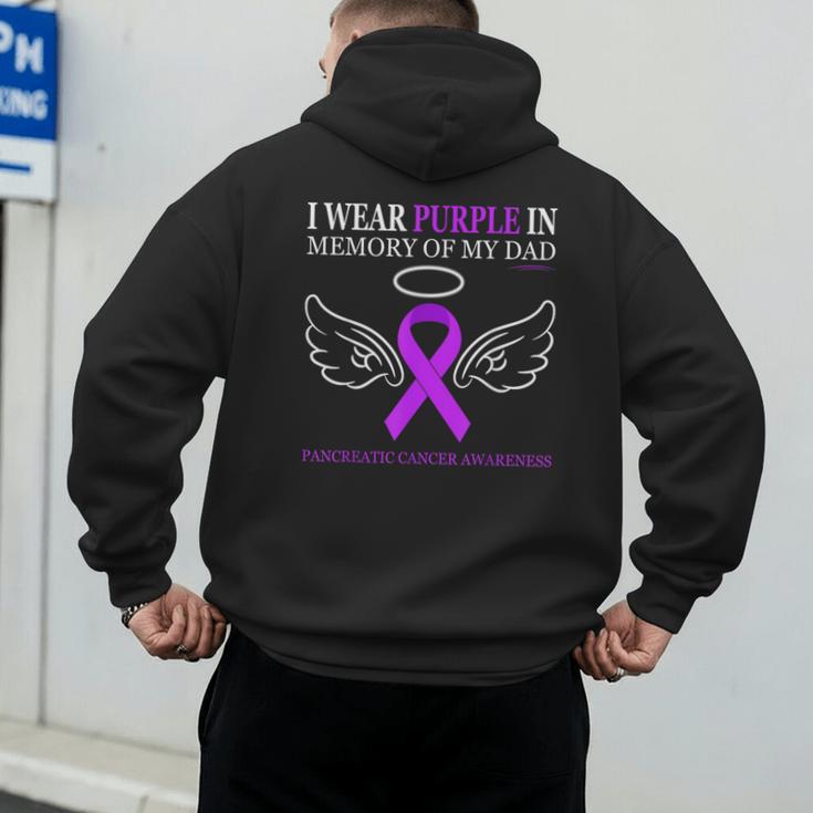 Pancreatic Cancer I Wear Purple In Memory Of My Dad Men's Hoodie Back Print Pancreatic Cancer I Wear Purple In Memory Of My Dad Men's Hoodie Back Print
