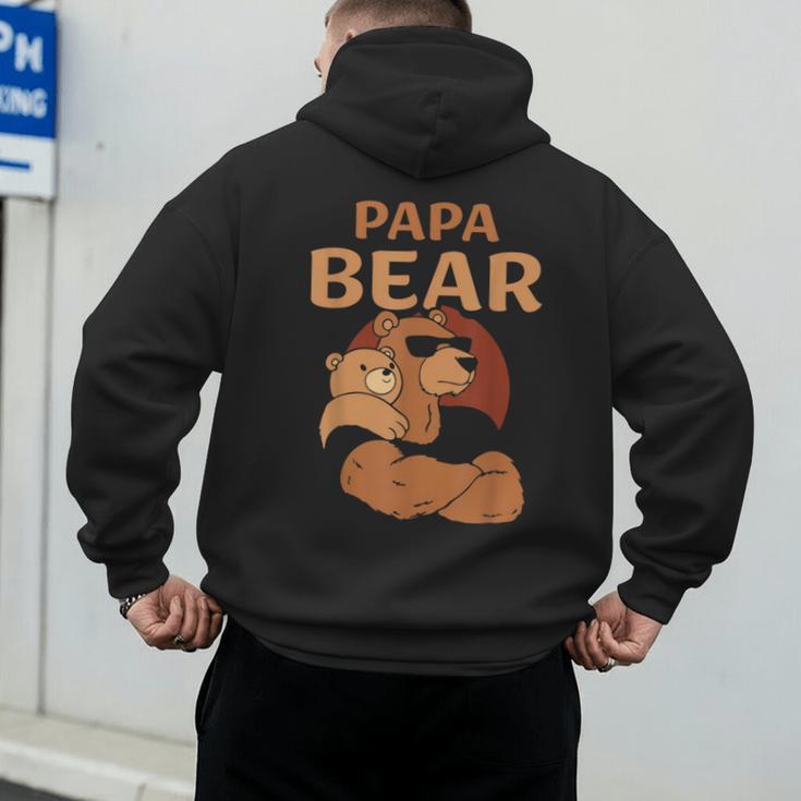 Papa Bear Bears Animal Pun Lover Dad Father Daddy Father's Men's Hoodie Back Print