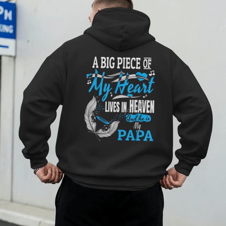 My Papa Lives In Heaven Shirt Memorial Day Papa Dad Grandpa Men's Hoodie Back Print