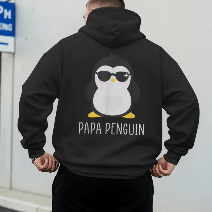 Penguin Papa Father's & Cute Dad Men's Hoodie Back Print