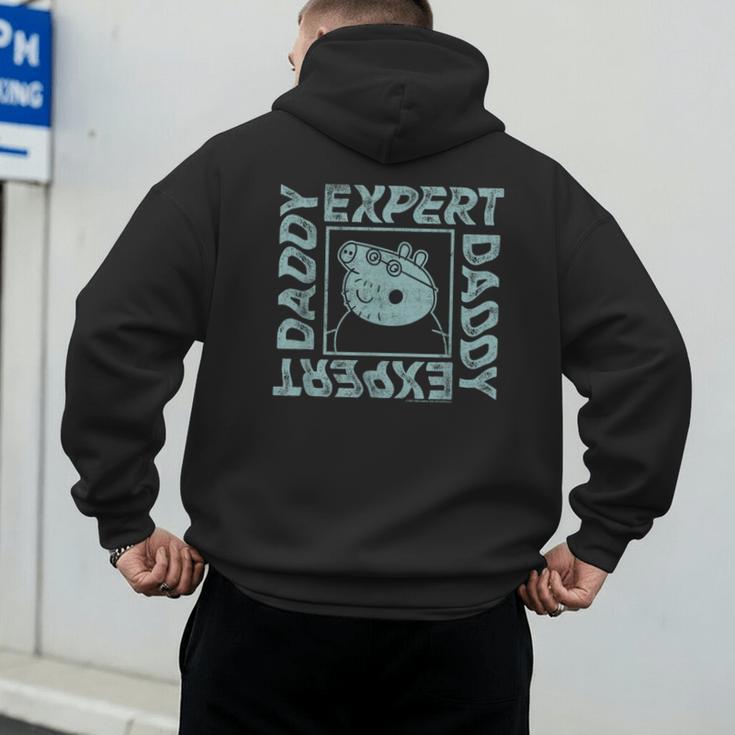 Peppa Pig Father's Day Expert Daddy Vintage Faded Box Logo Men's Hoodie Back Print