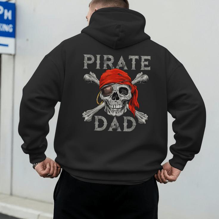 Pirate Dad Shirt Jolly Roger Crossbones Skull Halloween Men's Hoodie Back Print