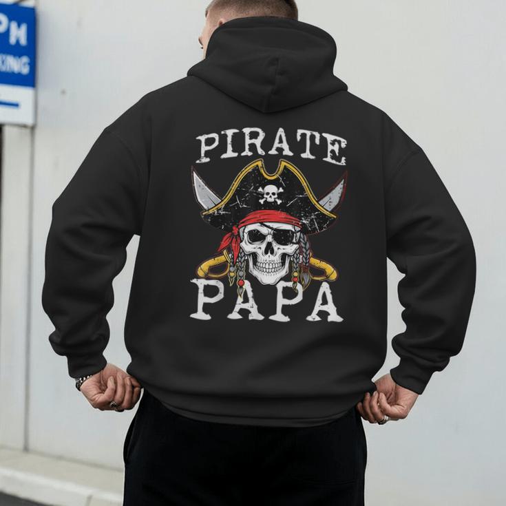 Pirate Papa Skull Family Matching Costume Dad Grandpa Men Men's Hoodie Back Print