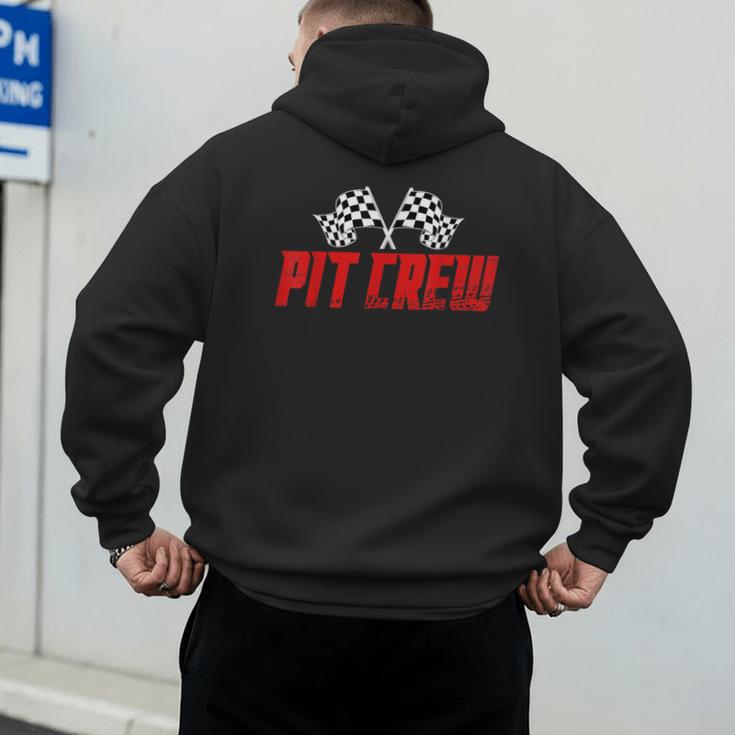 Pit Crew Family Racing Birthday Race Car For Dad Mom Kids Men's Hoodie Back Print Pit Crew Family Racing Birthday Race Car For Dad Mom Kids Men's Hoodie Back Print
