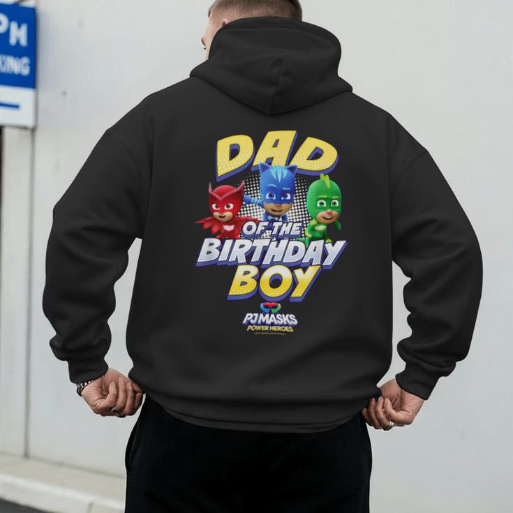 PJ Masks Group Shot Dad Of The Birthday Boy Logo Men's Hoodie Back Print