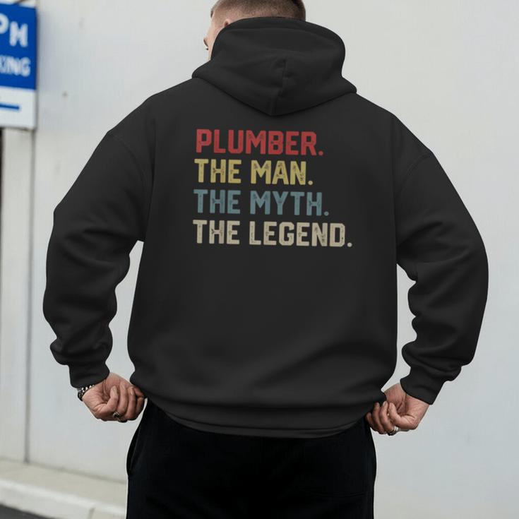 Plumber The Man The Myth The Legend Dad Hero Men's Hoodie Back Print Plumber The Man The Myth The Legend Dad Hero Men's Hoodie Back Print