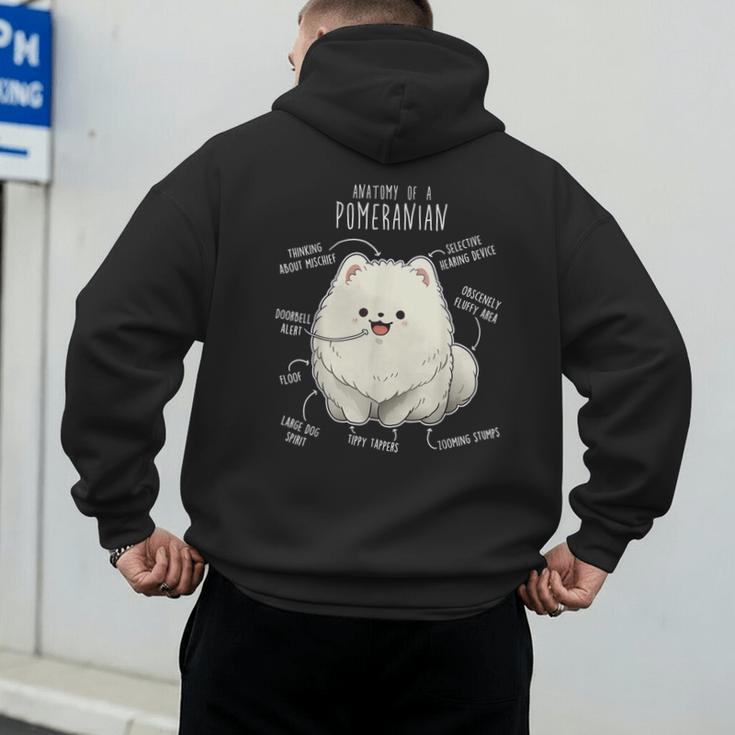 Pomeranian Anatomy Cute Pet Pom Mom Dog Dad For Men Women Girls Kids Men's Hoodie Back Print