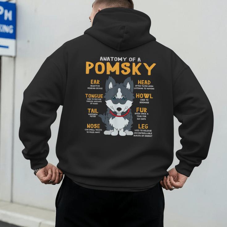 Pomsky Anatomy Dog Mom Dad Men's Hoodie Back Print