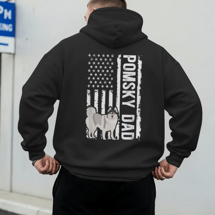 Pomsky Dad American Flag Pomsky Owner Pomsky Lover Men's Hoodie Back Print Pomsky Dad American Flag Pomsky Owner Pomsky Lover Men's Hoodie Back Print
