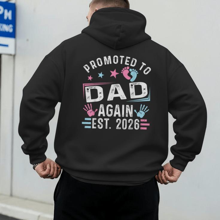 Promoted To Dad Again Est 2026 Vintage Dad Men's Hoodie Back Print