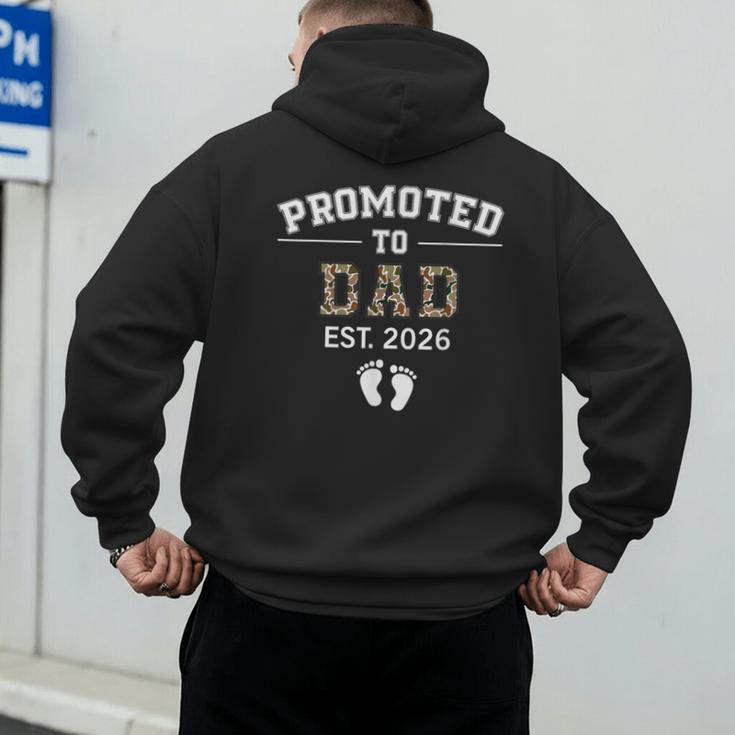 Promoted To Dad Est 2026 For Men Fathers Matching Men's Hoodie Back Print