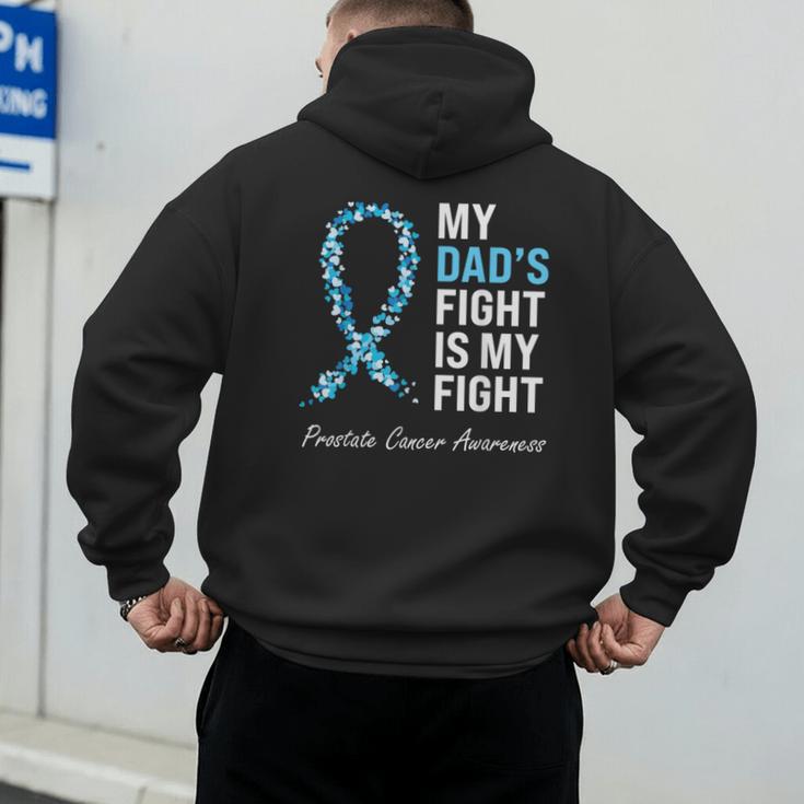 Prostate Cancer Awareness Light Blue Ribbon Dad Survivor Men's Hoodie Back Print