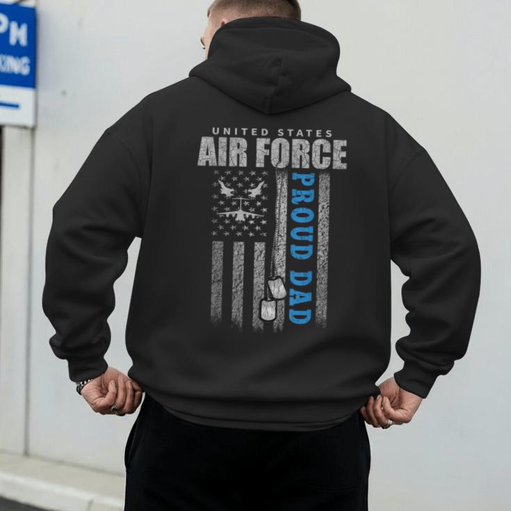 Proud Air Force Dad Of The US Air Force USA Flag Men's Hoodie Back Print