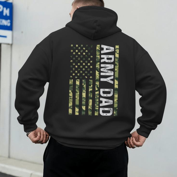 Proud Army Dad United States USA Flag For Father's Day Men's Hoodie Back Print